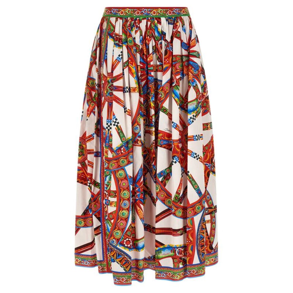 Dolce & Gabbana Multicolor Cotton Midi Women's Skirt